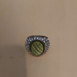 Silver Ring with Green Gemstone